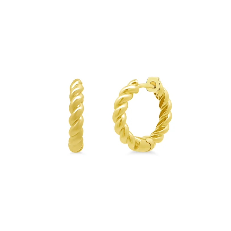 women’s chic stud earrings-Gold Rope Hoops