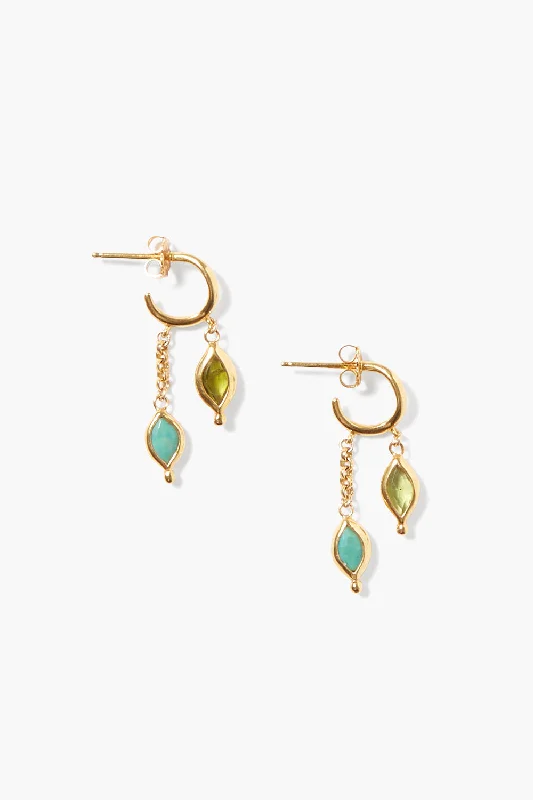 stud earrings for wedding gifts-Indira Drop Earrings Turquoise Mix