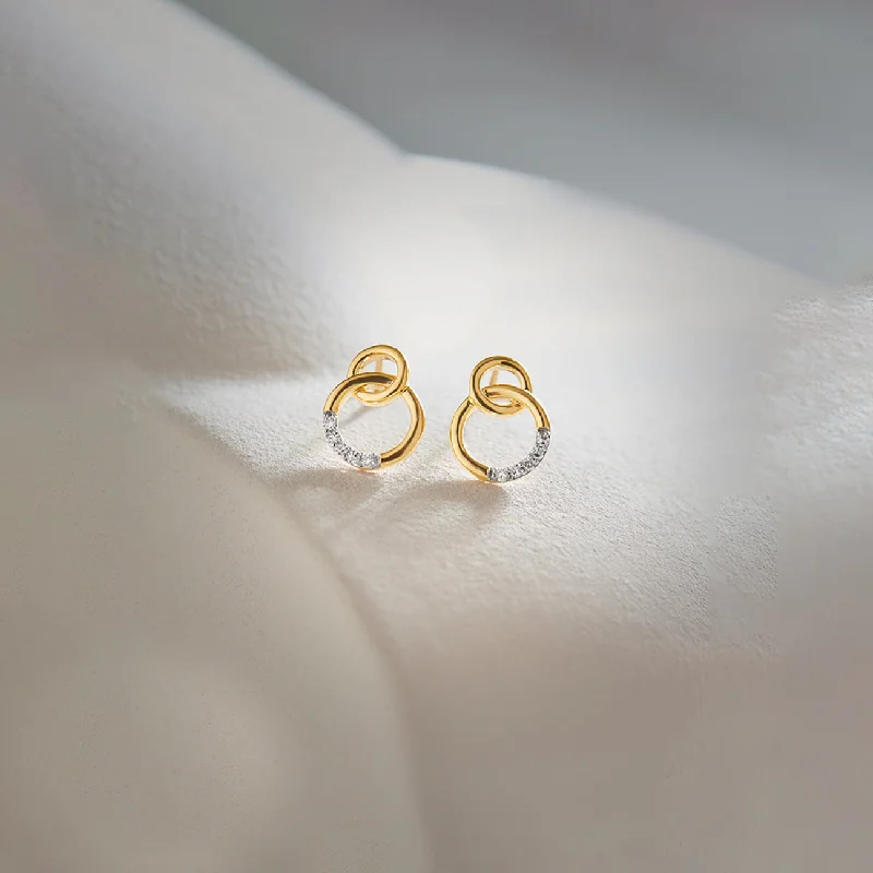 stud earrings for sensitive ears-Interlinked Diamond Earrings