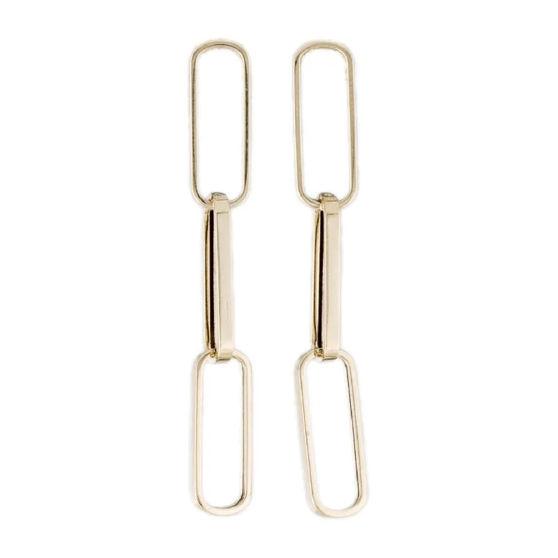 stud earrings with opal-Joelle 14K Yellow Gold Paperclip Link Drop Earrings