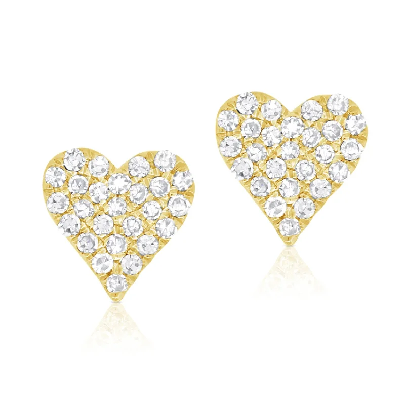 large stud earrings for women-Joelle Diamond Heart Studs Earrings 14K Gold 1/6ct TDW Earring's