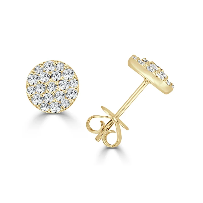 designer stud earrings-Joelle Diamond Stud Earrings 14K Yellow Gold 3/4 CT TDW