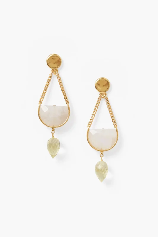 women’s stud earrings set-Luna Teardrop Earrings Moonstone Mix