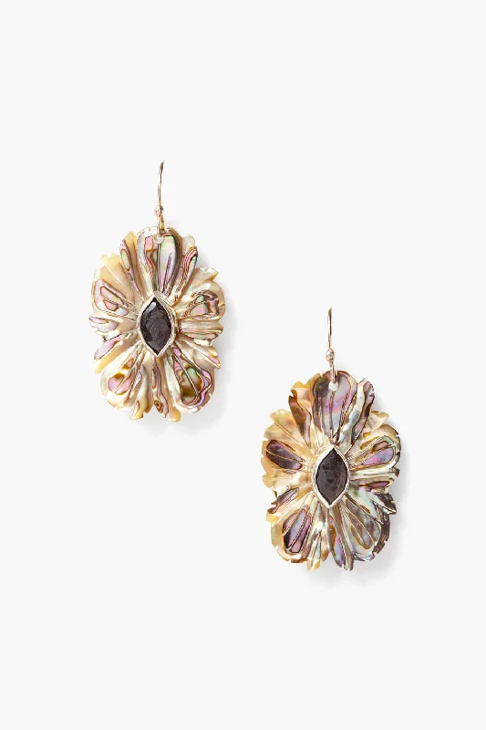 luxury gold stud earrings-Magnolia Earrings Abalone