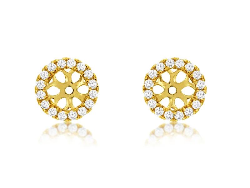 emerald stud earrings-14KT .29CTW(JKT)PAVE DIAMOND JACKETS