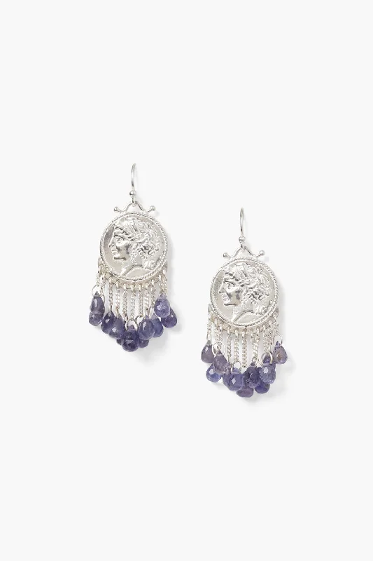 crystal stud earrings-Medusa Earrings Iolite