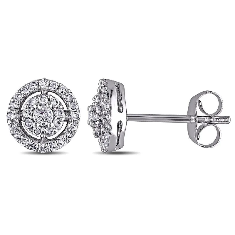 crystal stud earrings-Miadora 10k White Gold 1/3ct TDW Diamond Earrings