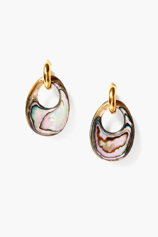 stud earrings with opal-Nora Hoop Earrings Abalone