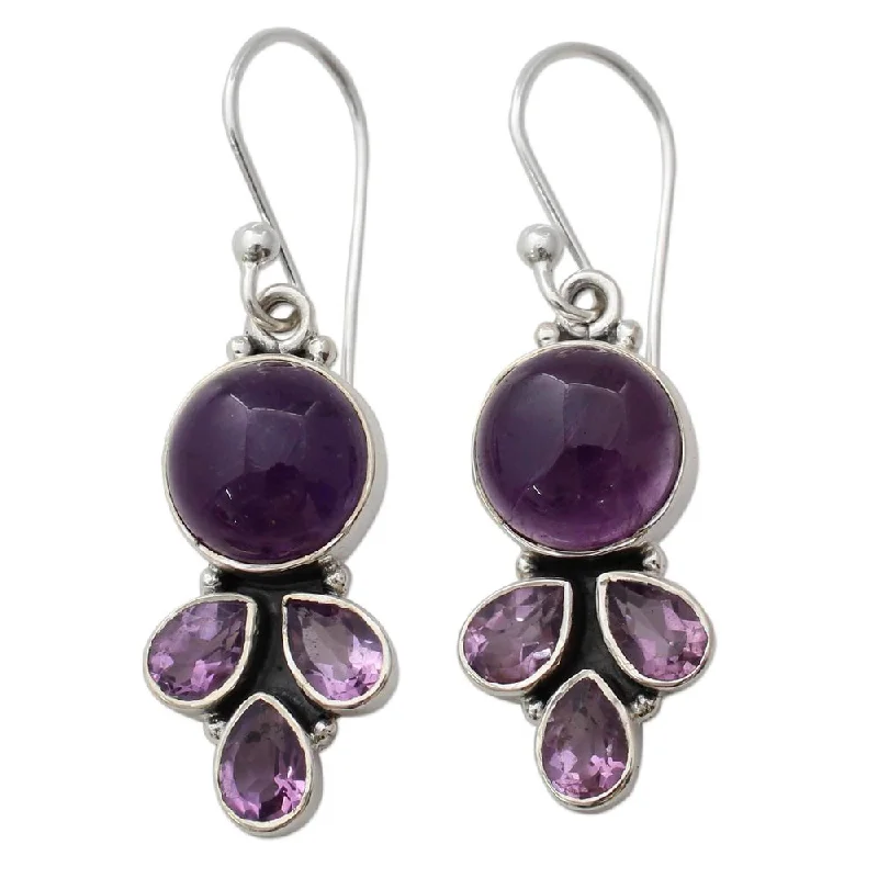 modern stud earrings for women-NOVICA Handmade Sterling Silver 'Lilac Color' Amethyst Earrings (India) - Purple - 1.6*0.4