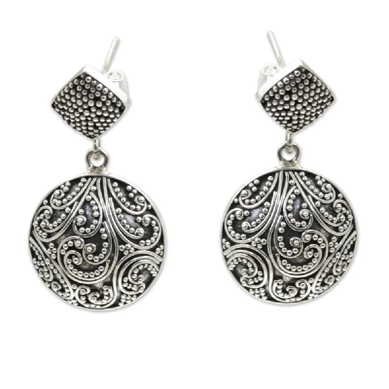 large stud earrings for women-NOVICA Handmade Sterling Silver Tropical Rain Earrings (Indonesia) - 1.3*0.7