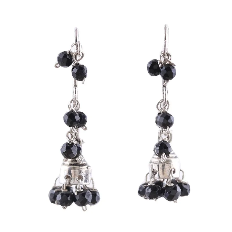 unique stud earrings for women-NOVICA Music, Onyx chandelier earrings - 1.4L*0.5W