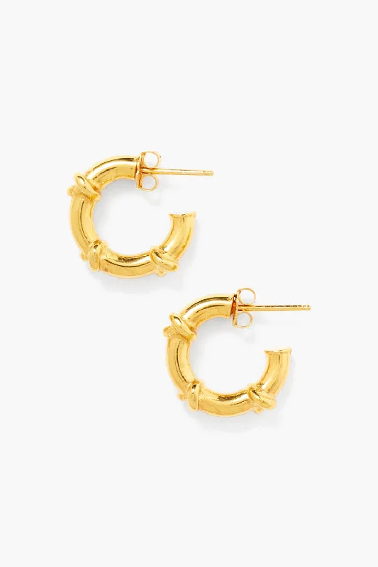 stud earrings with emeralds-Sailor Puffy Hoops Gold