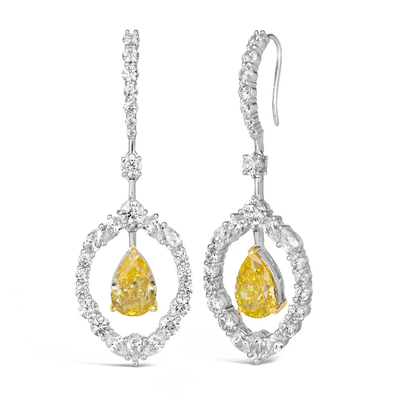 stud earrings for teens-Salma Canary Yellow Statement Earrings