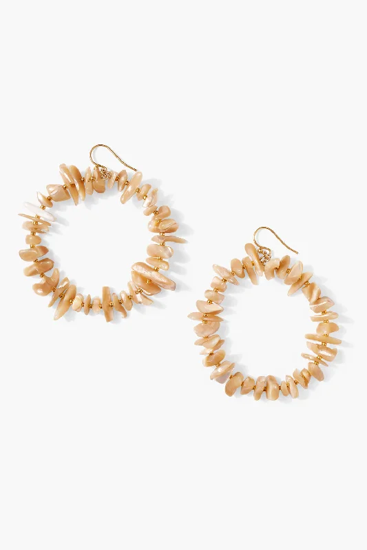 floral stud earrings-Seychelles Hoop Earrings Natural MOP