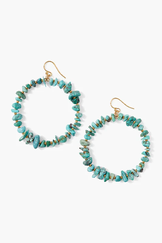 small gold stud earrings-Seychelles Hoop Earrings Turquoise