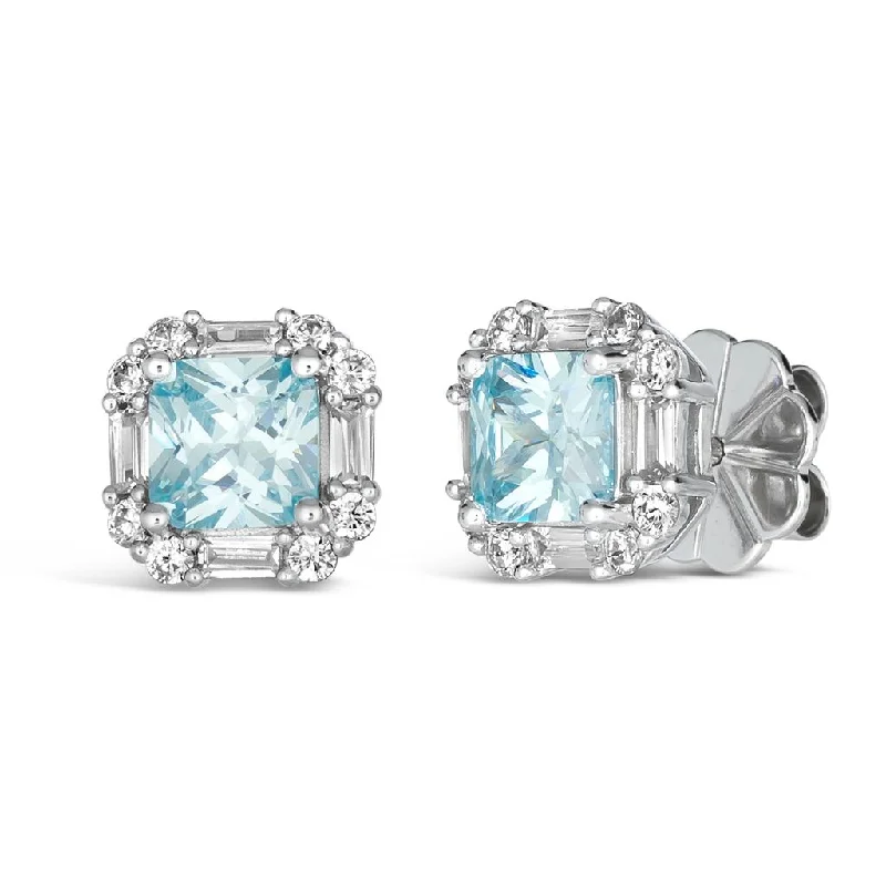 handmade stud earrings-Solesta Aquamarine Earrings