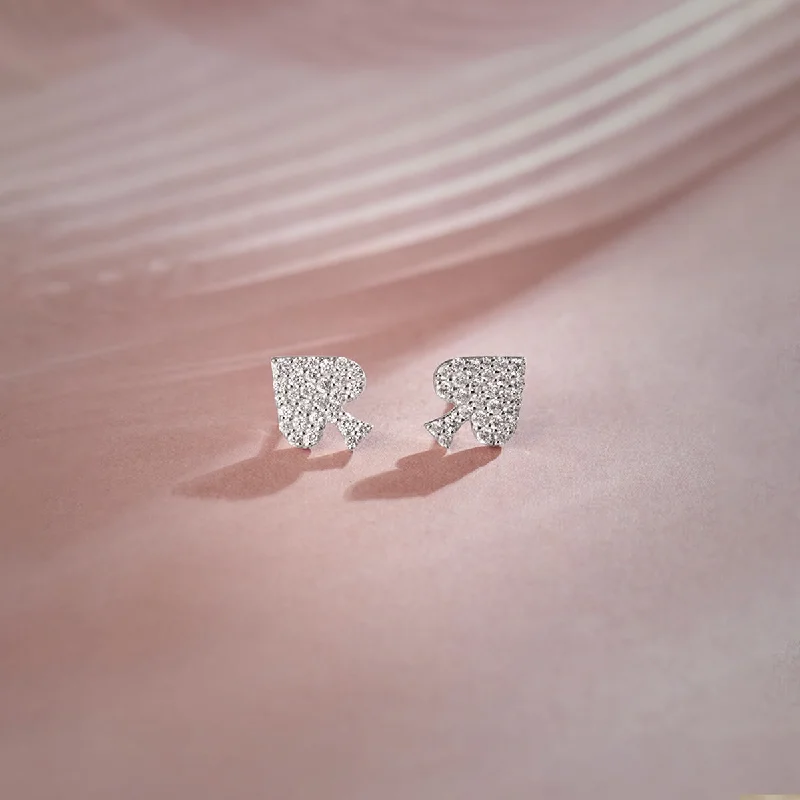 sparkly stud earrings-Spade Diamond Earrings