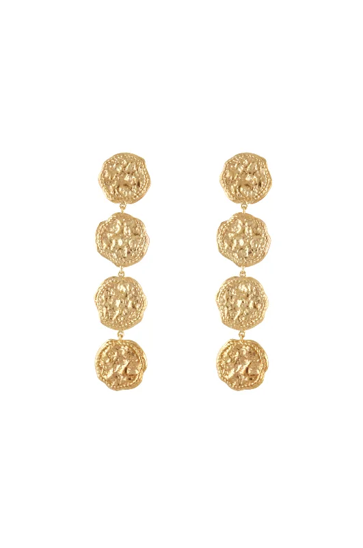 double diamond stud earrings-STATEMENT FEMININE WAVES DANGLING EARRINGS