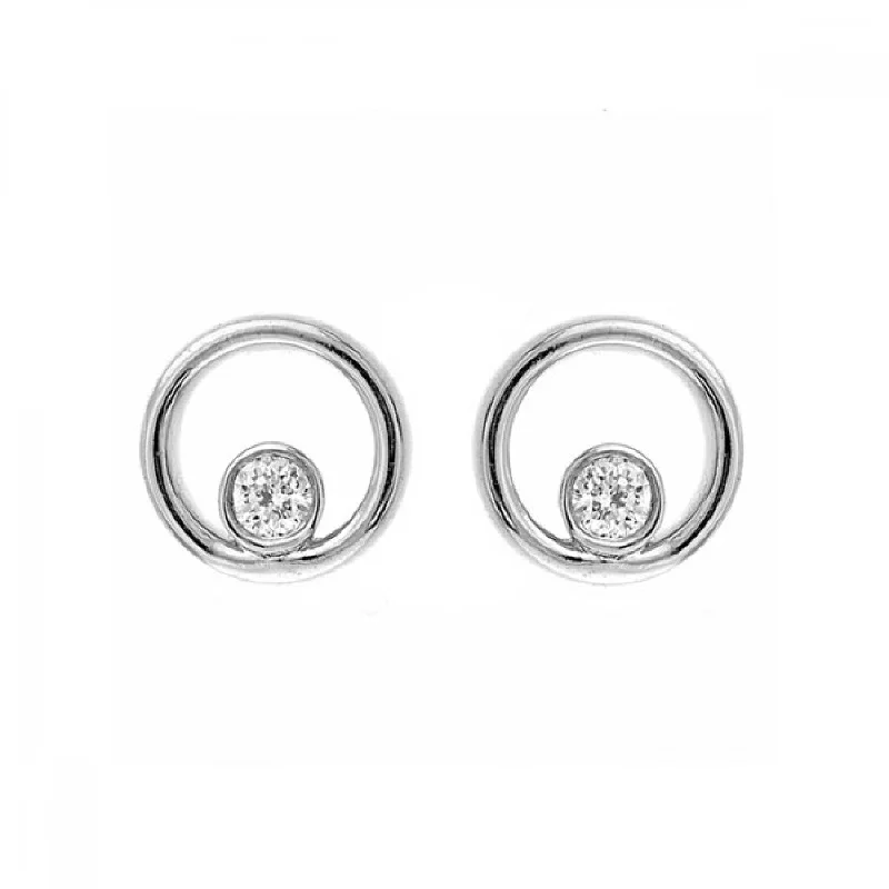 women’s stud earrings set-Sterling Silver 0.10cttw Diamond Earrings