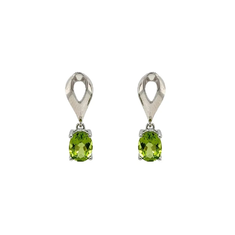 custom stud earrings-Sterling Silver 2.81cttw Peridot Dangle Earrings