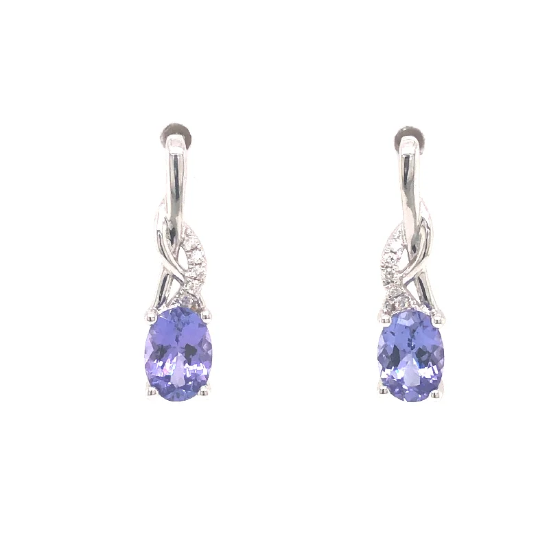 fashion stud earrings with rhinestones-Tanzanite Drop Earrings